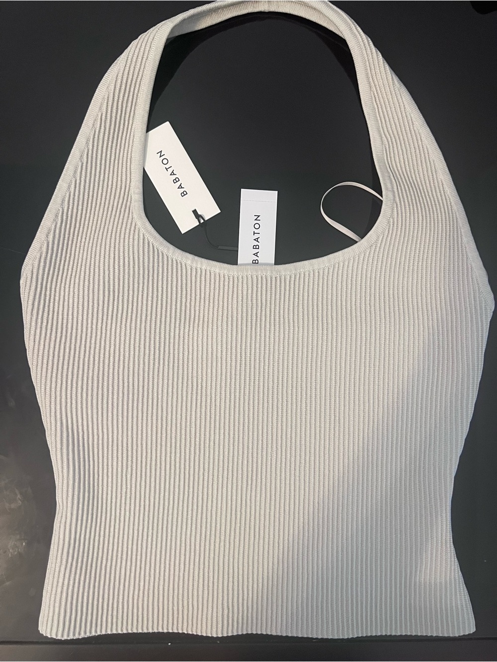 Babaton Ribbed Scoop Tank Top in Cream
